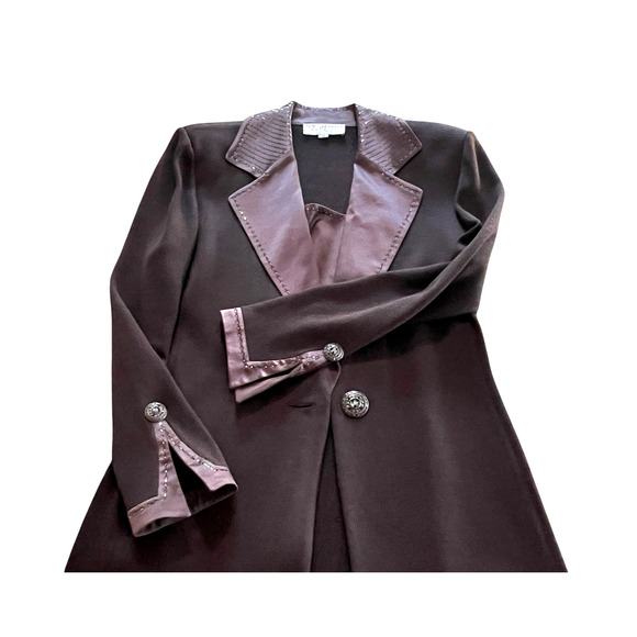 ST. JOHN EVENING by Marie Gray Women's Size 10 Brown Knit Elegant Jacket VTG USA - Picture 8 of 14